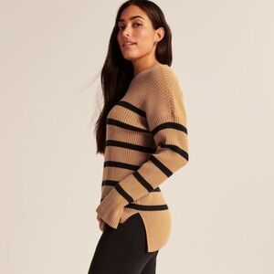 ABERCROMBIE LuxeLoft Oversized Striped Crew Sweater